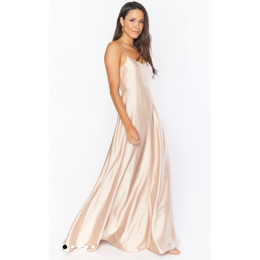 Show Me Your Mumu Faith Maxi Dress Champagne Luxe Satin